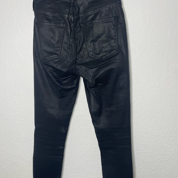 AGOLDE jeans leatherette sz 27 Sophie high rise black - Picture 6 of 9